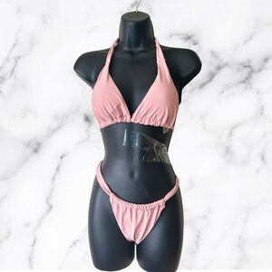 Pink two piece swimsuit